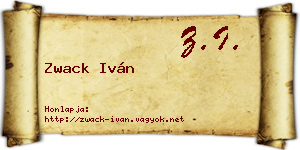Zwack Iván névjegykártya